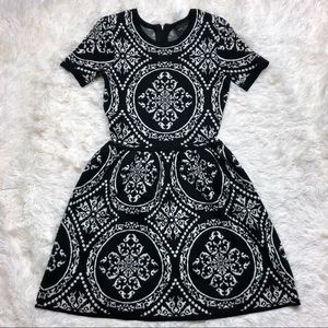 Romeo + Juliet couture black damask sweater dress